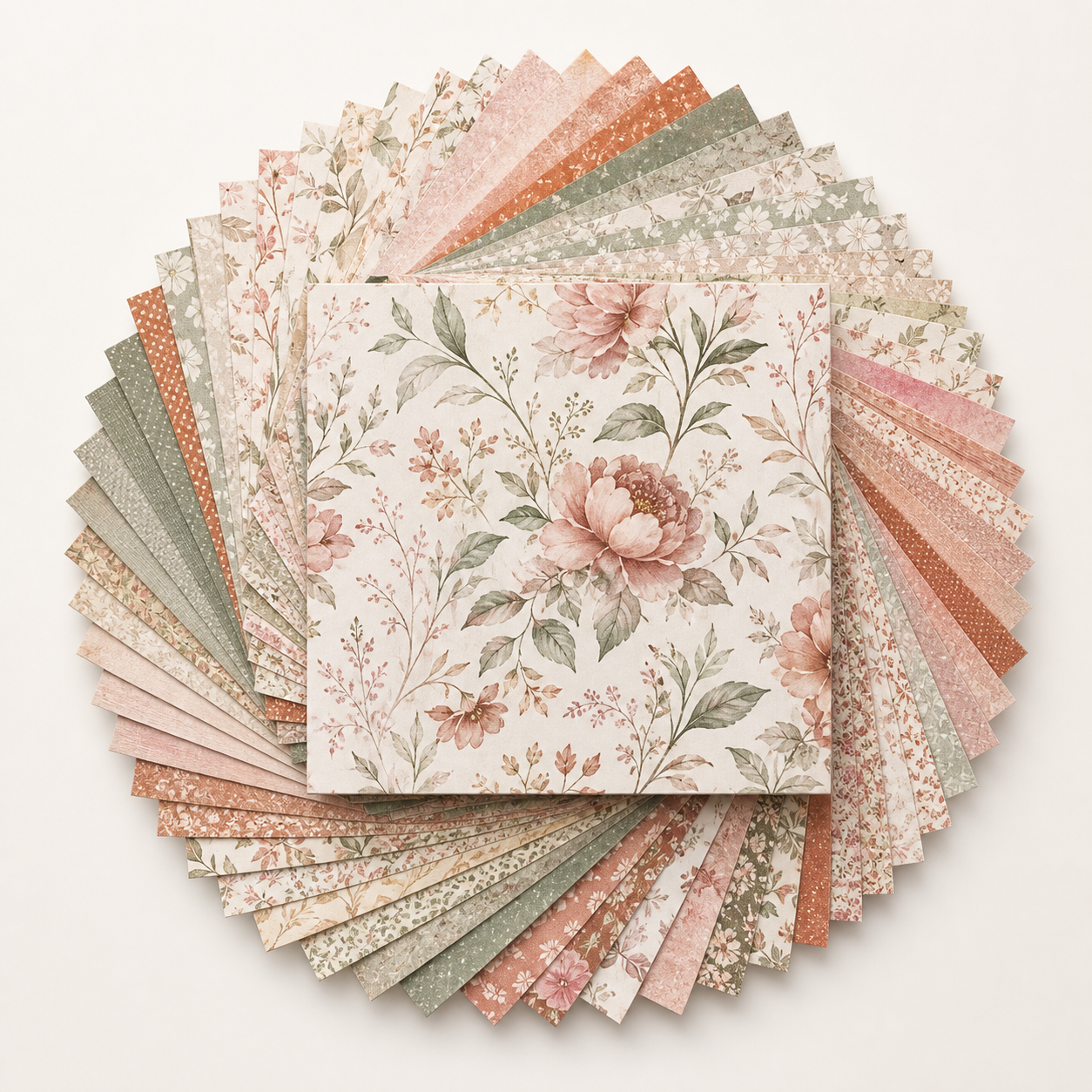 Papel Scrapbook Floral Premium 30×30cm — 30 folhas